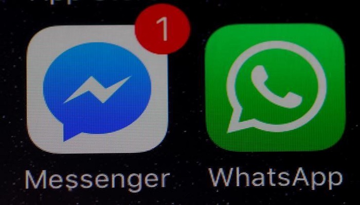 WhatsApp and Facebook messenger icons are seen on an iPhone in Manchester , Britain March 27, 2017.&mdash;Reuters