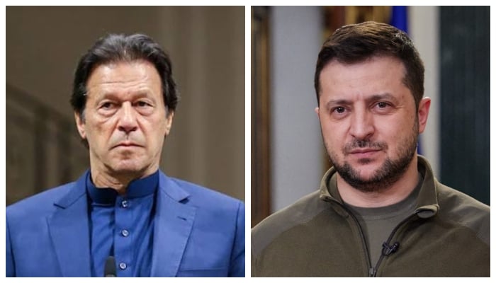 Prime Minister Imran Khan and Ukrainian President Volodymyr Zelensky. — AFP/File