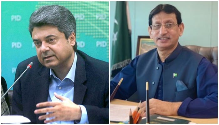 Former federal ministers Farogh Naseem (L) and Aminul Haque (R). Photo: PID/ Twitter