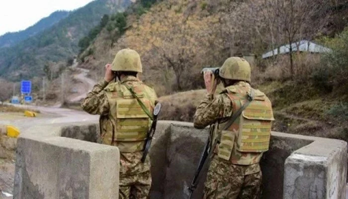 Pakistan Army soldiers man a post at the Line of Control. — AFP