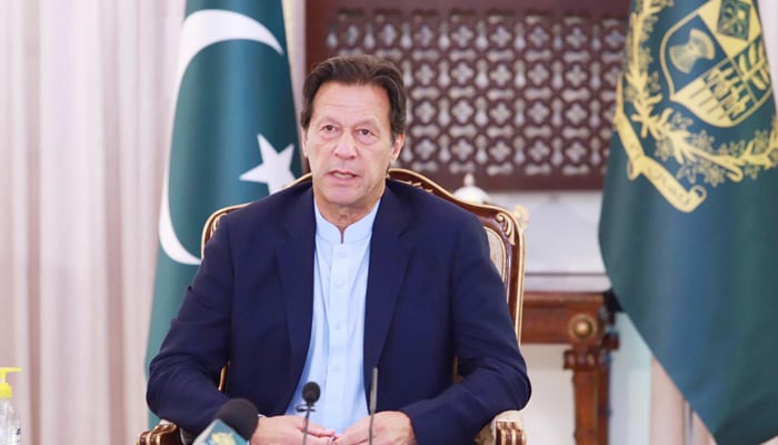 Prime Minister Imran Khan addressing the volunteers of COVID-19 Relief Tiger Force, in Islamabad on May 4, 2020. — PID