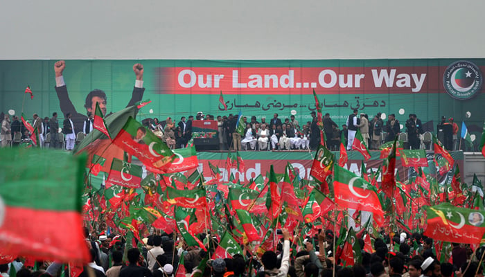 A file photo of an election rally of PTI. — Twitter/File