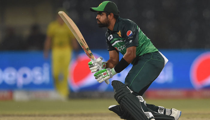 Pakistans captain Babar Azam plays a shot during the first ODI between Pakistan and Australia at the Gaddafi Cricket Stadium in Lahore. — File/AFP