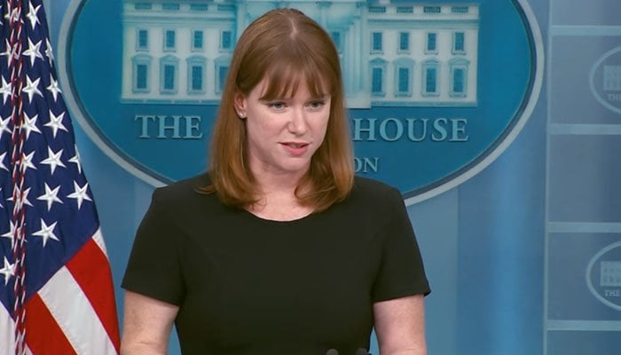 White House Communication Director Kate Bedingfield giving a press briefing. Photo — Screengrab from White House YouTube channel