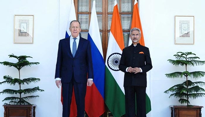 Indias Foreign Minister Subrahmanyam Jaishankar and his Russian counterpart Sergei Lavrov are seen before their meeting in New Delhi, India, April 1, 2022. — Reuters