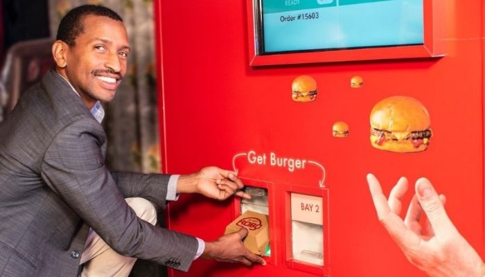 RoboBurger is a vending machine that delivers fresh burgers in just six minutes. —  Instagram/@theroboburger