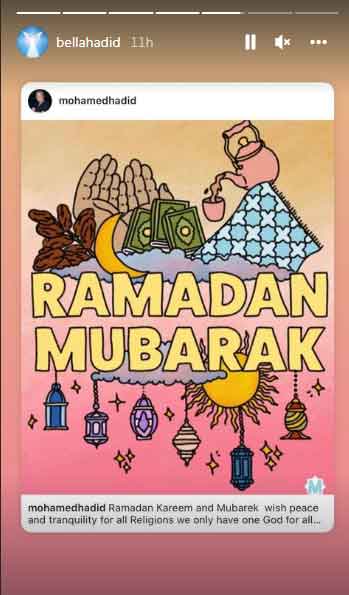 Bella Hadid wishes fans Ramadan Kareem