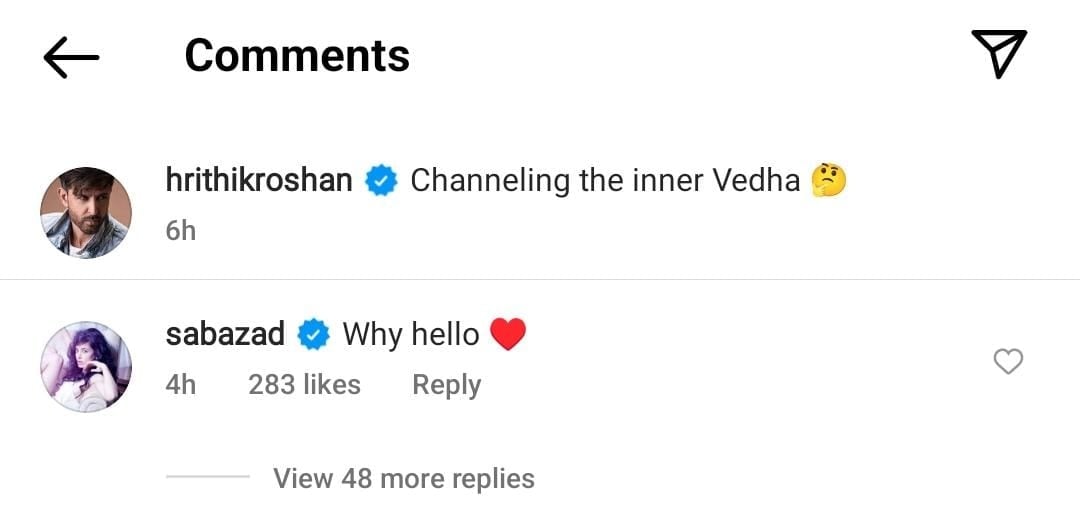 Saba Azad drops lovable comment on Hrithik Roshan’s  latest post: See