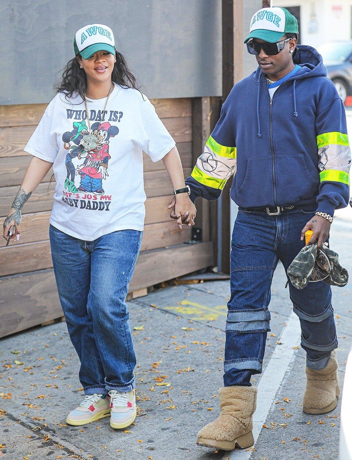 Rihanna rocks Baby Daddy t-shirt as she steps out for dinner with A$AP Rocky