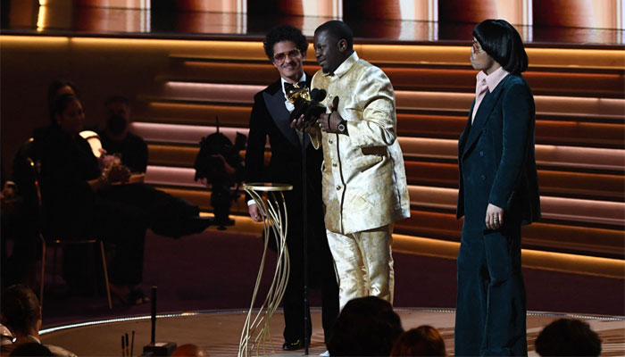 Silk Sonic shocks pop heavyweights Billie Eilish, Olivia Rodrigo at Grammys