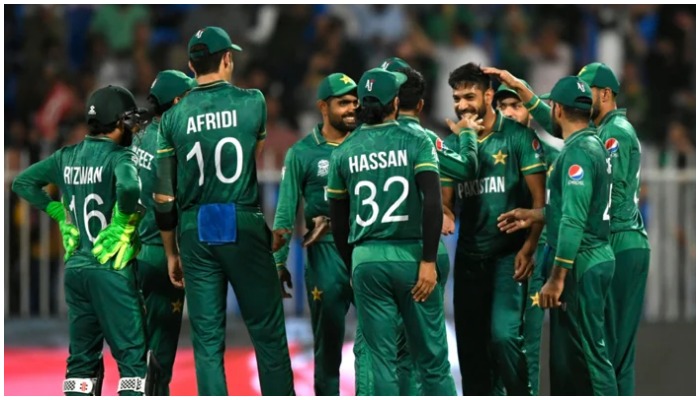 Pakistans cricketers celebrate after the dismissal of Scotlands George Munsey during the ICC Twenty20 World Cup cricket match between Pakistan and Scotland at the Sharjah Cricket Stadium in Sharjah on November 7, 2021. — AFP/File