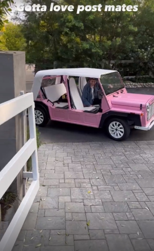 Pete Davidson drives off Kim Kardashian’s luxurious pink golf cart