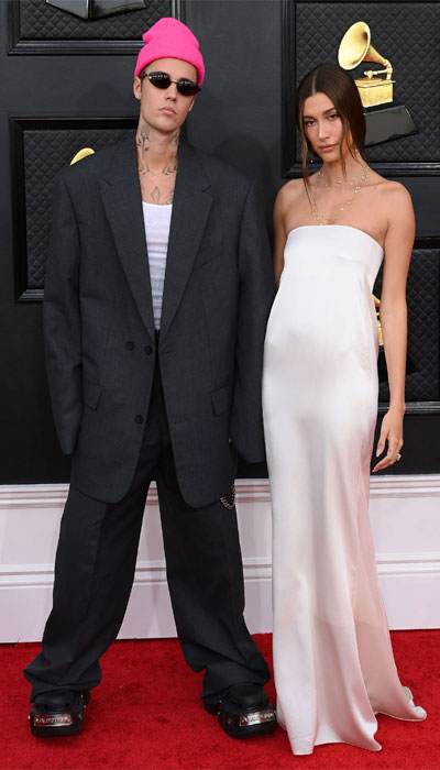 Justin Bieber, Hailey Bieber serve couple goals at Grammys 2022