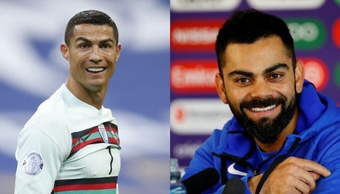 (Left to right) Portuguese footballer Christiano Ronaldo, Indian cricketer Virat Kohli.— Reuters