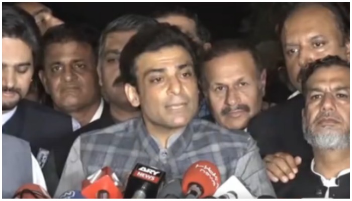 PML-N leader Hamza Shahbaz. — Screengrab/Twitter/PmlnMedia