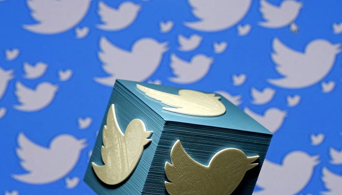A 3D-printed logo for Twitter is seen in this picture illustration made in Zenica, Bosnia and Herzegovina on January 26, 2016. — Reuters/File