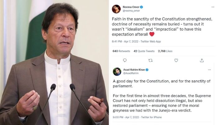 Pakistans Prime Minister Imran Khan (left). Reuters