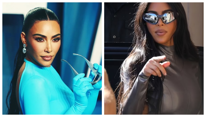 Kim Kardashian drops jaws in gray bodysuit :See