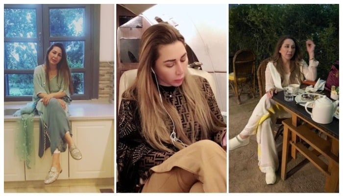 Farah Khan, a close friend of First Lady Bushra Bibi, can be seen in this collage. — Instagram/@f.khan211