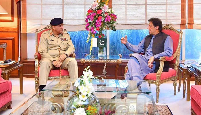 Prime Minister Imran Khan and army chief General Qamar Javed Bajwa met before the national security council’s session. — Twitter/Imran Khan official