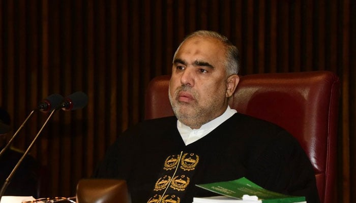 Former National Assembly speaker Asad Qaiser chairing a session of the lower house. — Twitter/NA of Pakistan