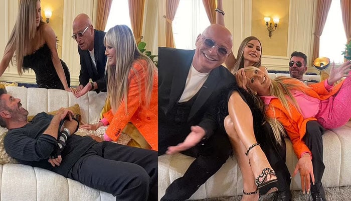 Simon Cowell goofs around with Sofia Vergara, Heidi Klum and Howie Mandel: pics