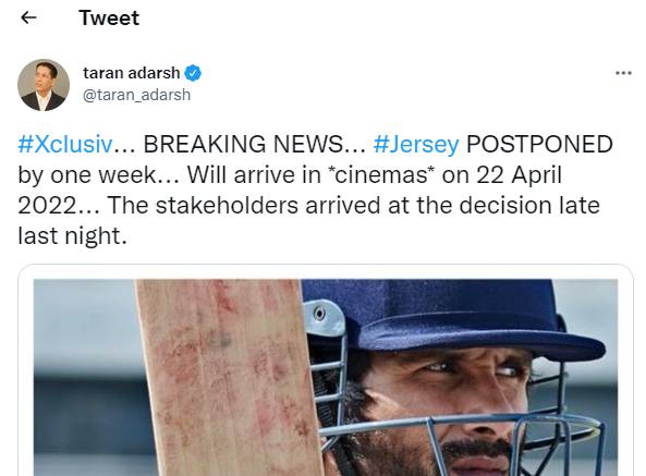 Shahid Kapoors upcoming Jersey faces last-minute postponement