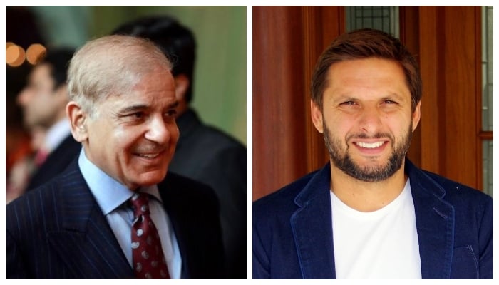 Prime Minister of Pakistan Shehbaz Sharif (left) and former Pakistan captain Shahid Afridi. — Twitter/Wikipedia/File