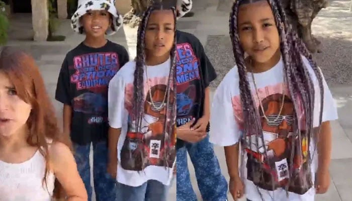 Kim Kardashian proves Kanye West will always be family as North wears daddys shirt