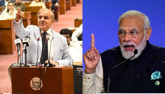 Prime Minister Shehbaz Sharif (L) and Indian Prime Minister Narendra Modi. — PID/Reuters