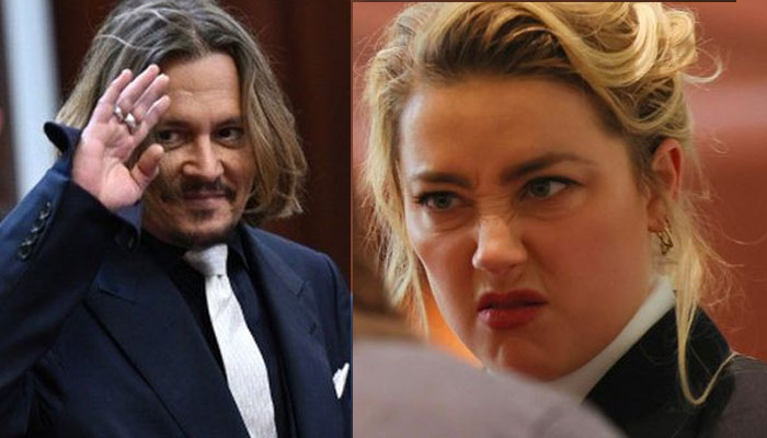 Amber Heard looks upset while Johnny Depp smiles on second day of defamation trial
