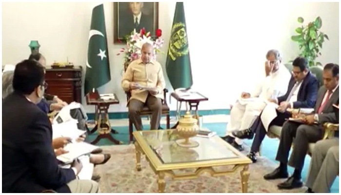 Prime Minister Shehbaz Sharif presides over a meeting in Islamabad. — Radio Pakistan.