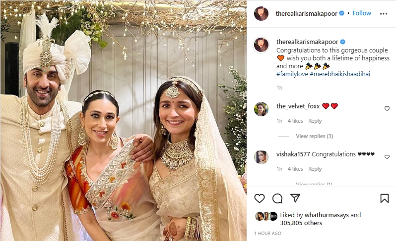 Alia Bhatt, Ranbir Kapoor tied the knot, Kareena, Karan Johar congratulate newlyweds