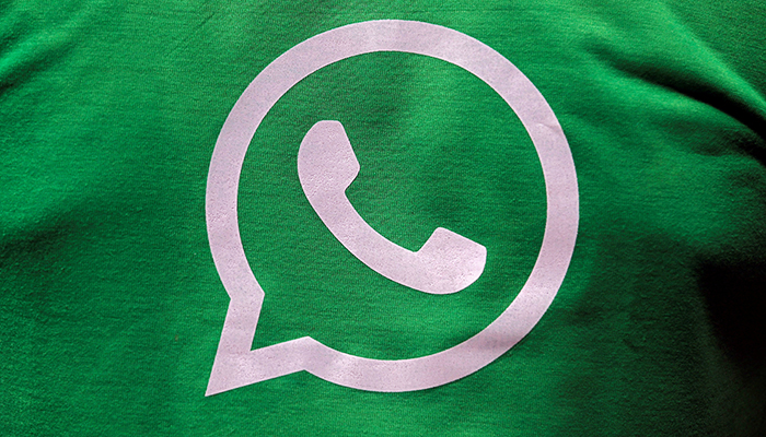 A logo of WhatsApp is pictured on a T-shirt worn by a WhatsApp-Reliance Jio representative during a drive by the two companies to educate users, on the outskirts of Kolkata, India, on October 9, 2018. — Reuters