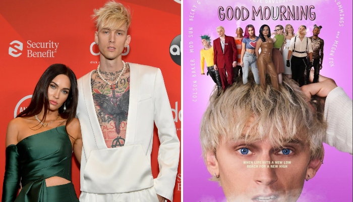 Machine Gun Kelly unveils ‘Good Mourning’ poster starring Megan Fox, Pete Davidson
