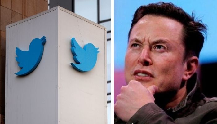 (left) Twitter logo, (right) Elon Musk. — Reuters