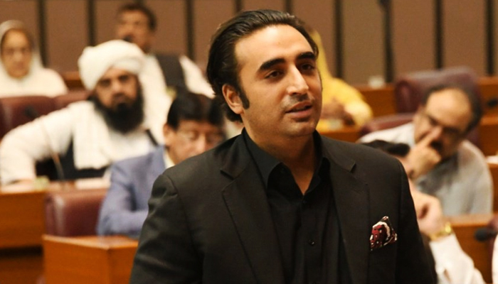 PPP Chairman Bilawal Bhutto-Zardari addressing a session of the National Assembly in Islamabad, on April 16, 2022. — Twitter/NAofPakistan