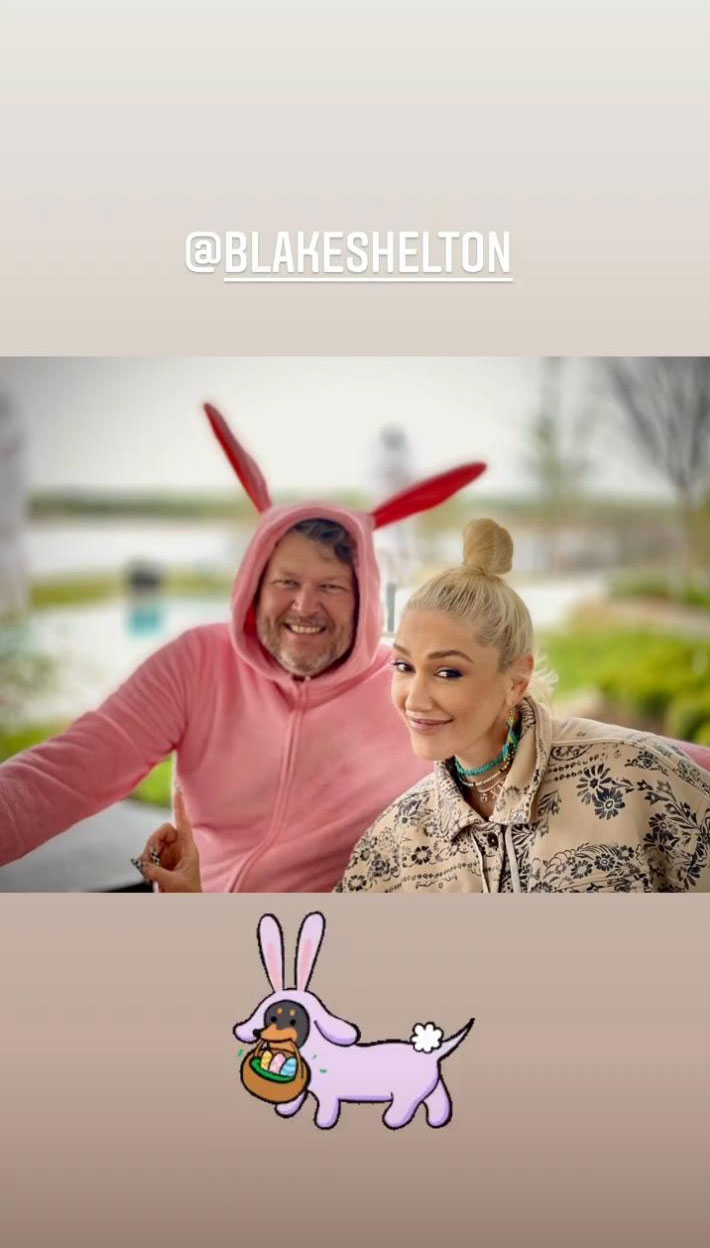 Blake Shelton turns pink Easter bunny for Gwen Stefani: ‘It’s Balkey!’