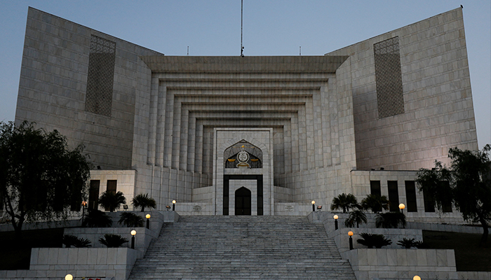 A general view of the Supreme Court of Pakistan building at the evening hours, in Islamabad, Pakistan April 7, 2022. — Reuters