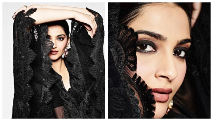 Sonam Kapoor adorns her growing baby bump with chic black ensemble