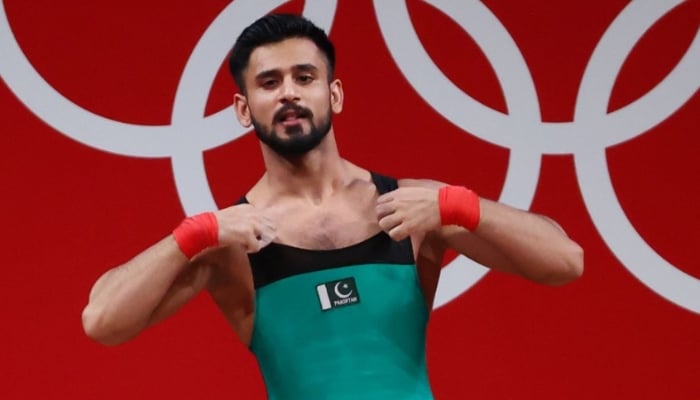 Pakistans weightlifter Talha Talib. — AFP/File