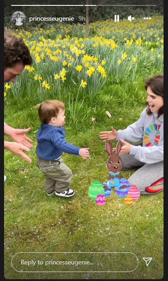 Princess Eugenie shows face of her son Augie for first time
