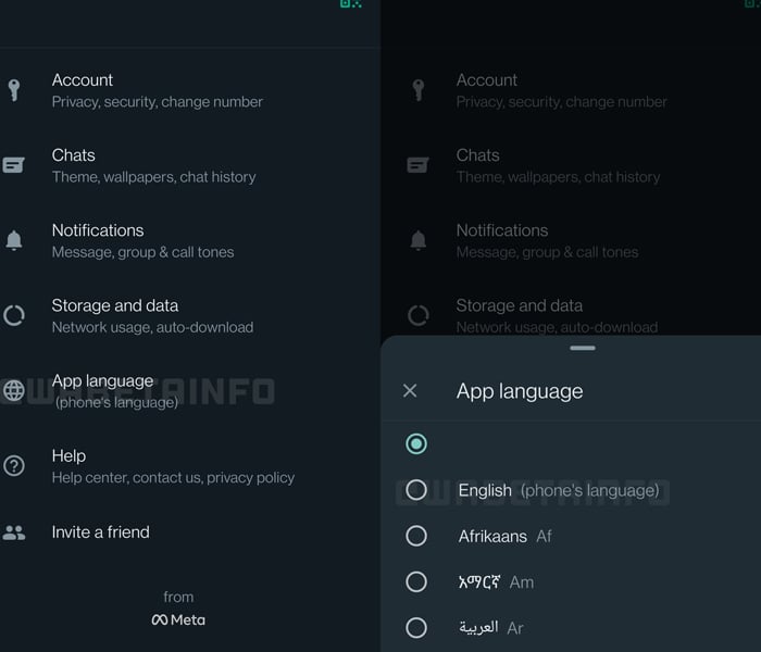 A screengrab of the feature. — WABetainfo