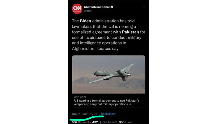 اصل CNN اسٹور کی اسکرین گریب نے ان کے آفیشل سوشل ہینڈل پر ٹویٹ کیا۔