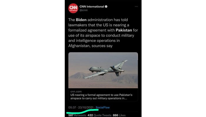 A screengrab of the original CNN store tweeted on their official social handle.