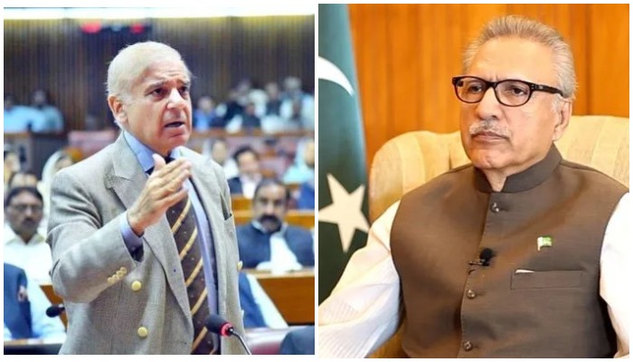 File photos of Prime Minister Shehbaz Sharif andPresident Arif Alvi. — AFP/ APP