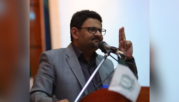 Finance minister Miftah Ismail speaking during a gathering. Photo— Miftah Ismail Facebook