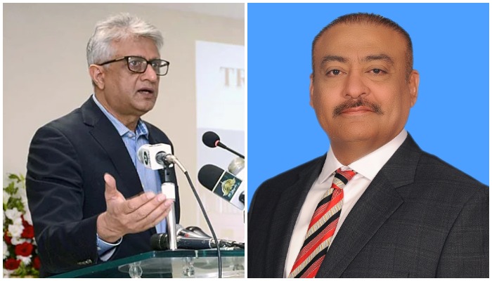 Dr Faisal Sultan (R) and federal health minister Abdul Qadir Patel (L). — APP/ NA website/ file