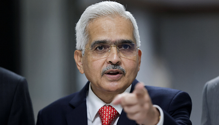 The Reserve Bank of India (RBI) Governor Shaktikanta Das gestures as he arrives at a news conference after a monetary policy review in Mumbai, India, on April 8, 2022. — Reuters