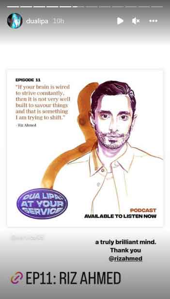 Dua Lipa calls Riz Ahmed 'an absolutely brilliant mind' 1 Dua Lipa calls Riz Ahmed an absolutely brilliant mind